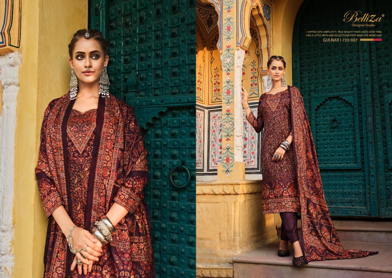 Belliza Gulnar Premium Pashmina New Fancy Exclusive Wear Printed Dress Material Collection